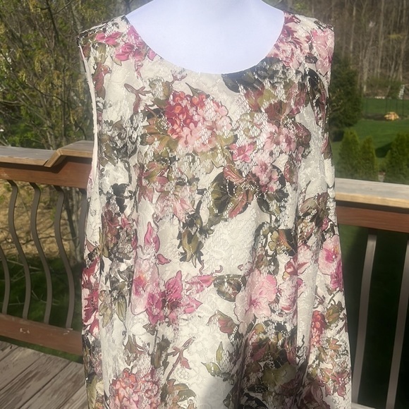 Lane Bryant floral lace overlay A line midi dress sleeveless size 18 NWT - Picture 7 of 10